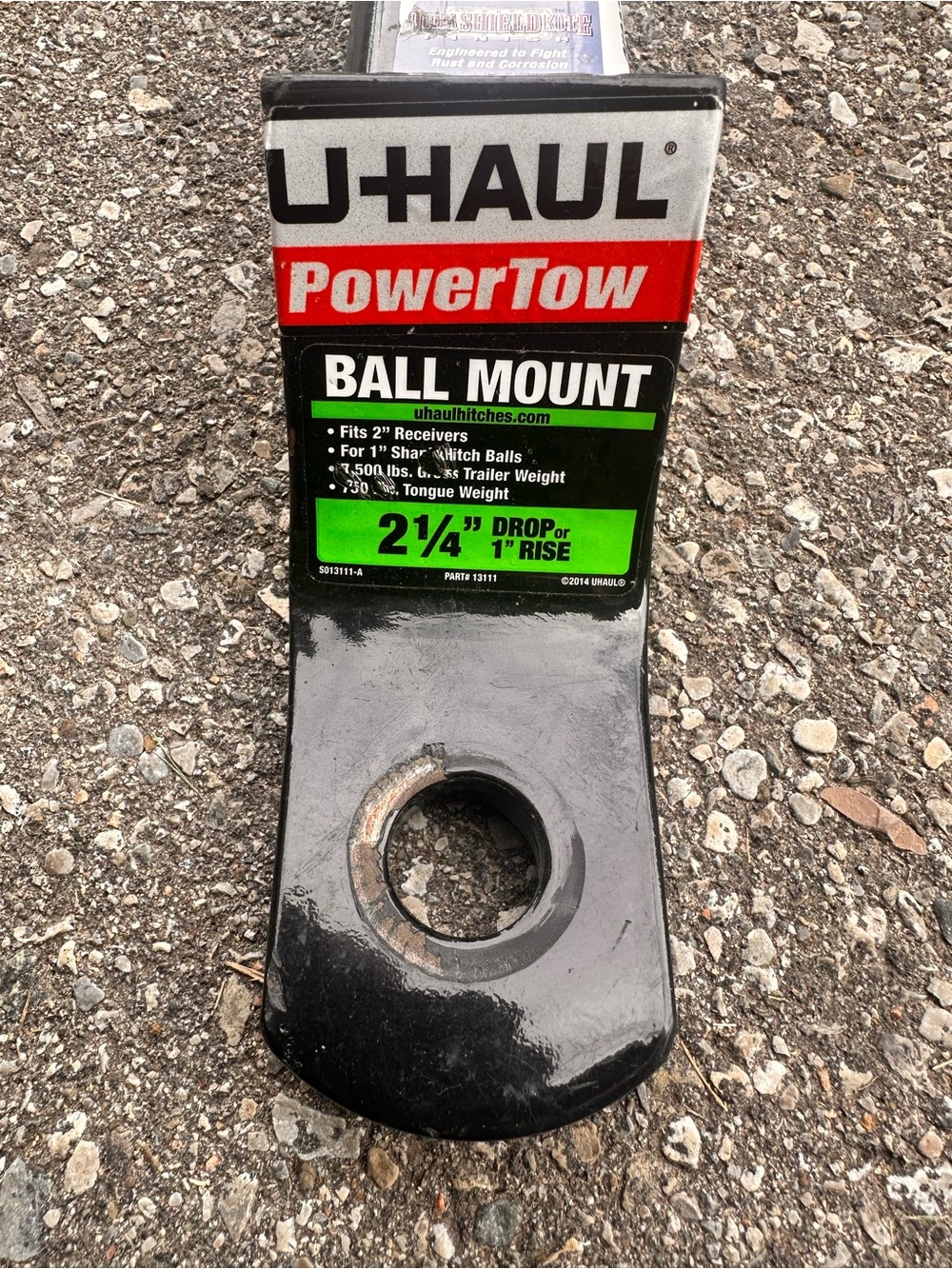 PowerTow Black Ball Mount - 2 1/4" Drop